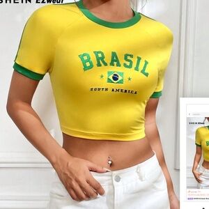 Yellow Brasil Crop Top